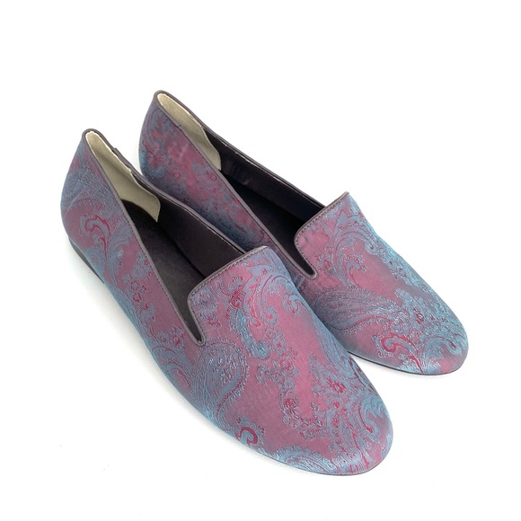 NEW Handmade NYC DESIGNERS Paisley Jacquard Silk Flat Loafers US 9.5 Fit 9 - Picture 2 of 12